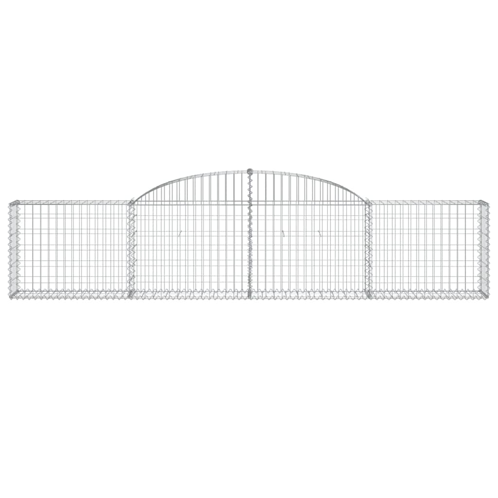 vidaXL Kosze gabionowe, 8 szt., 300x30x60/80 cm, galwanizowane żelazo