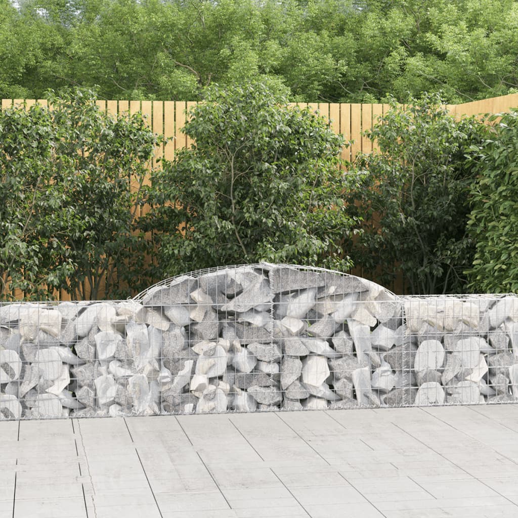 vidaXL Kosze gabionowe, 8 szt., 300x30x60/80 cm, galwanizowane żelazo