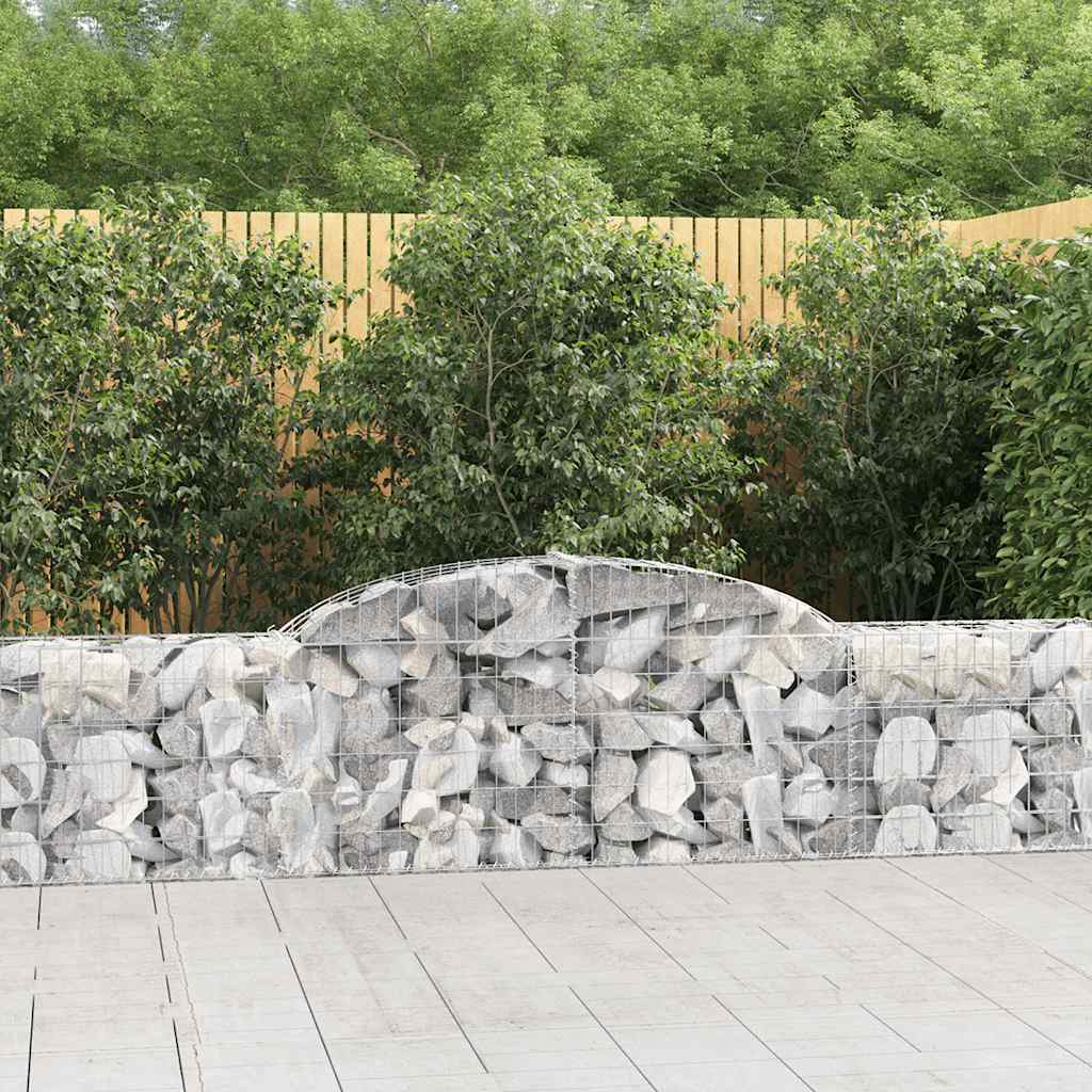 vidaXL Kosze gabionowe, 9 szt., 300x30x60/80 cm, galwanizowane żelazo