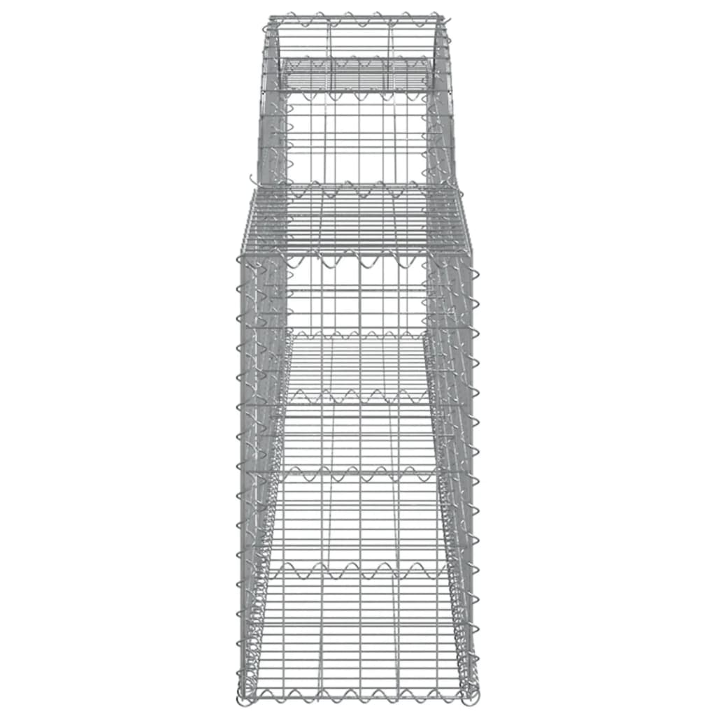 vidaXL Kosze gabionowe, 10 szt., 300x30x60/80 cm, galwanizowane żelazo