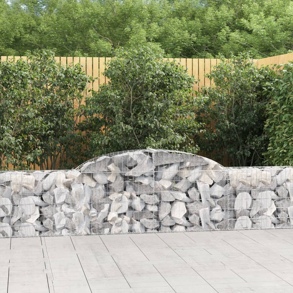 vidaXL Kosze gabionowe, 10 szt., 300x30x60/80 cm, galwanizowane żelazo