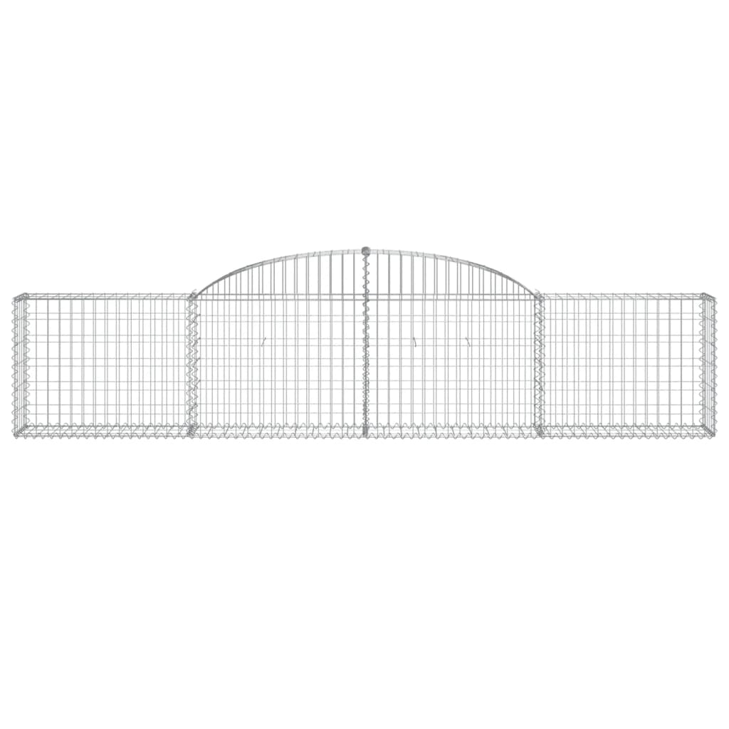 vidaXL Kosze gabionowe, 11 szt., 300x30x60/80 cm, galwanizowane żelazo