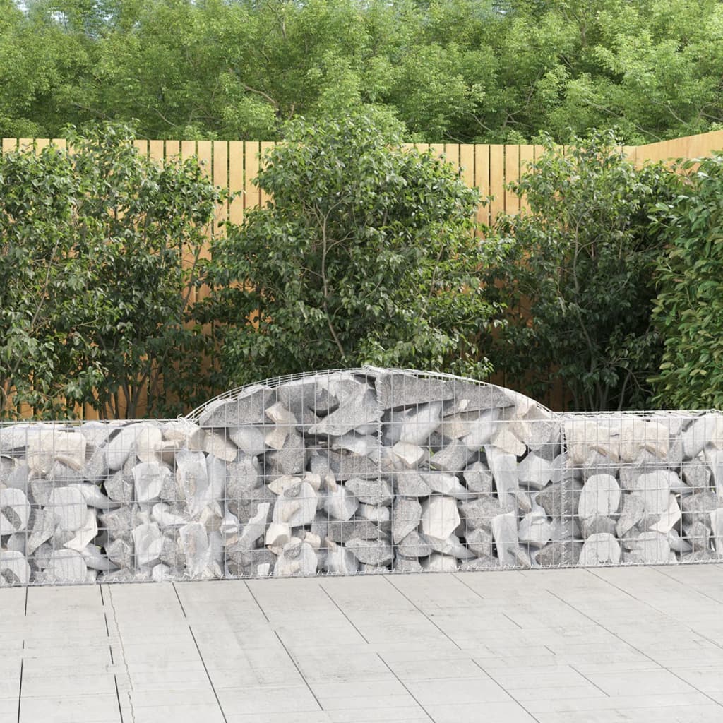 vidaXL Kosze gabionowe, 12 szt., 300x30x60/80 cm, galwanizowane żelazo