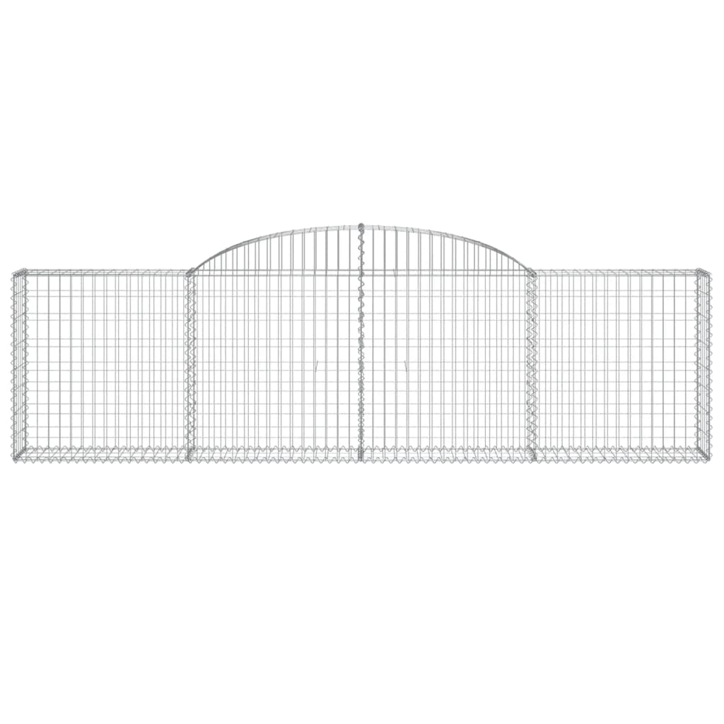 vidaXL Kosze gabionowe, 6 szt., 300x30x80/100 cm, galwanizowane żelazo