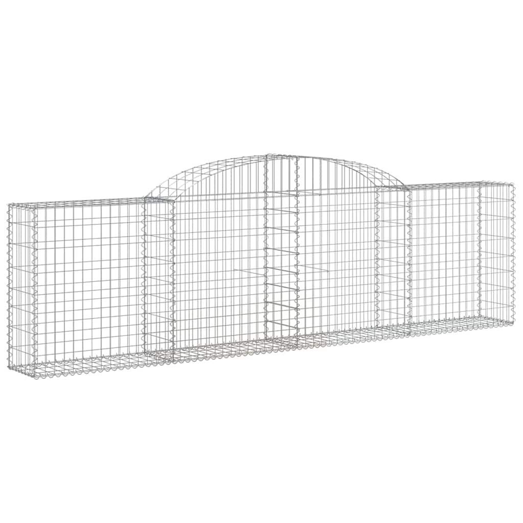 vidaXL Kosze gabionowe, 7 szt., 300x30x80/100 cm, galwanizowane żelazo