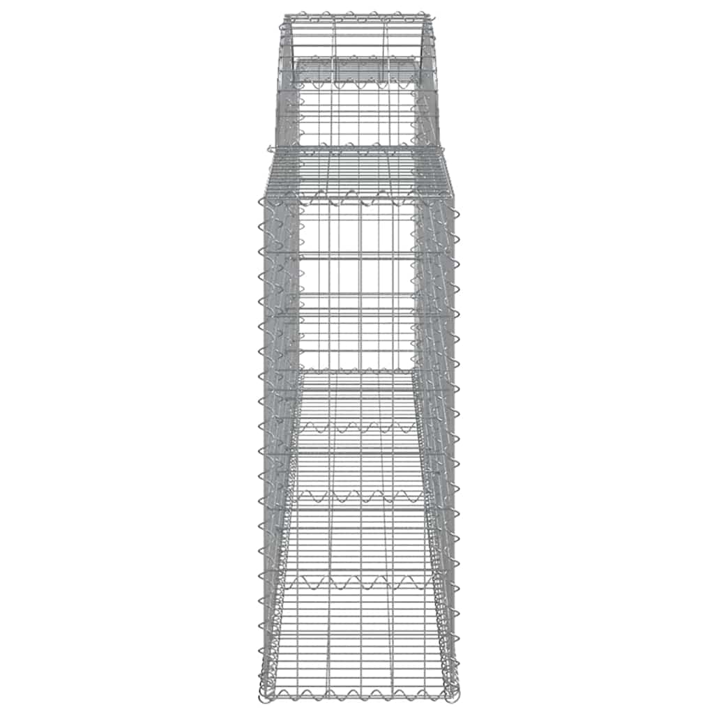 vidaXL Kosze gabionowe, 7 szt., 300x30x80/100 cm, galwanizowane żelazo