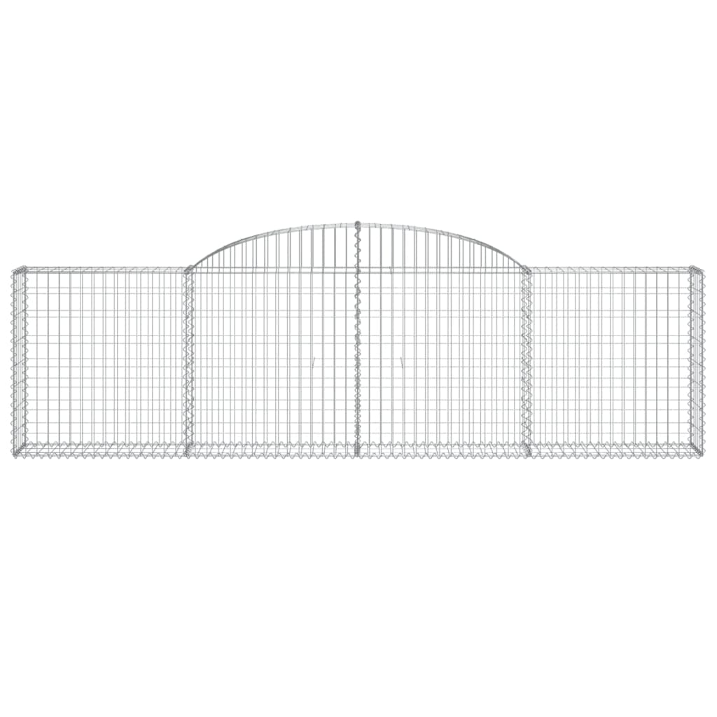 vidaXL Kosze gabionowe, 8 szt., 300x30x80/100 cm, galwanizowane żelazo