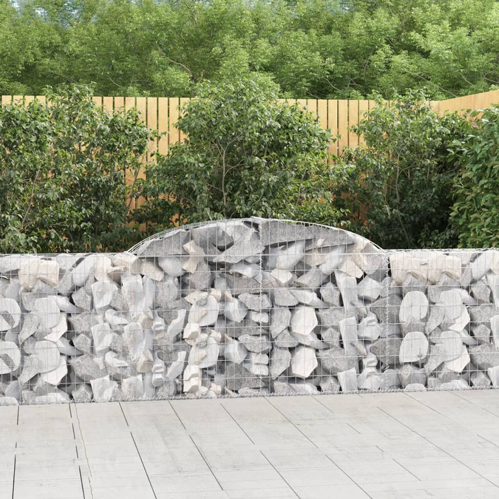 vidaXL Kosze gabionowe, 8 szt., 300x30x80/100 cm, galwanizowane żelazo