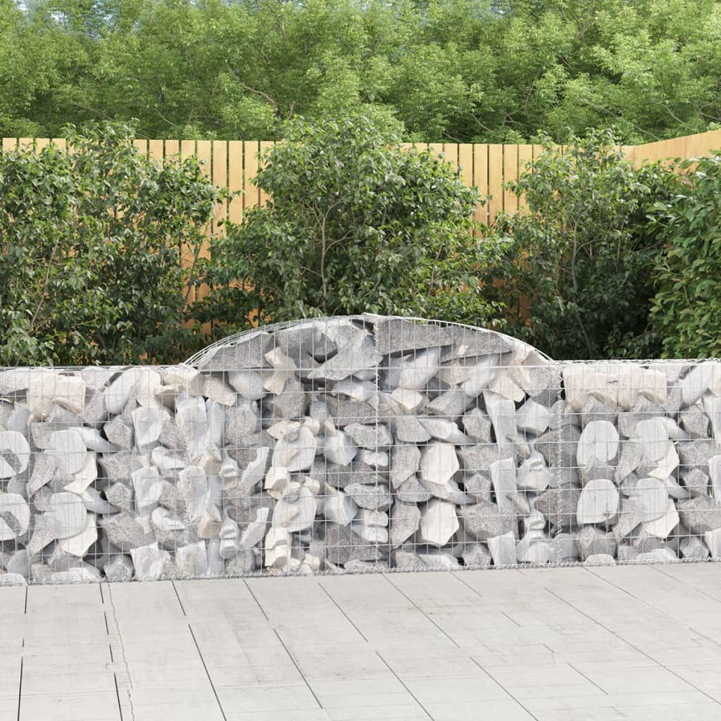 vidaXL Kosze gabionowe, 25 szt, 300x30x80/100 cm, galwanizowane żelazo