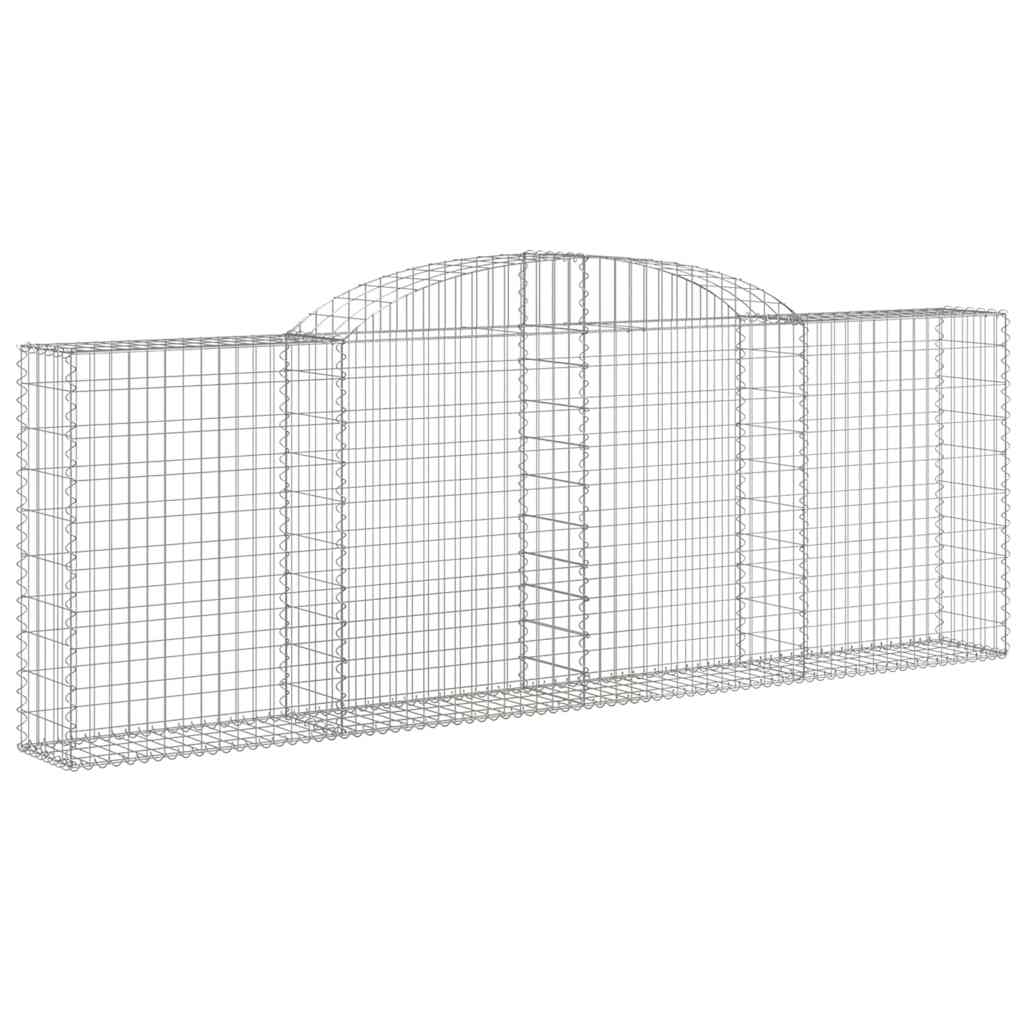 vidaXL Kosze gabionowe, 5 szt, 300x30x100/120 cm, galwanizowane żelazo