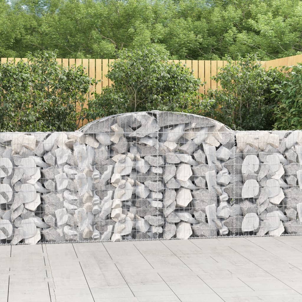vidaXL Kosze gabionowe, 7 szt, 300x30x100/120 cm, galwanizowane żelazo