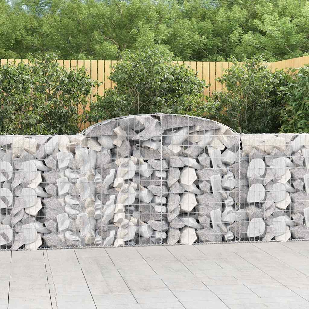 vidaXL Kosze gabionowe, 8 szt, 300x30x100/120 cm, galwanizowane żelazo