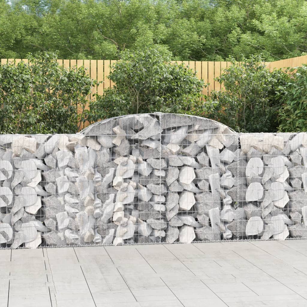 vidaXL Kosze gabionowe, 9 szt, 300x30x100/120 cm, galwanizowane żelazo
