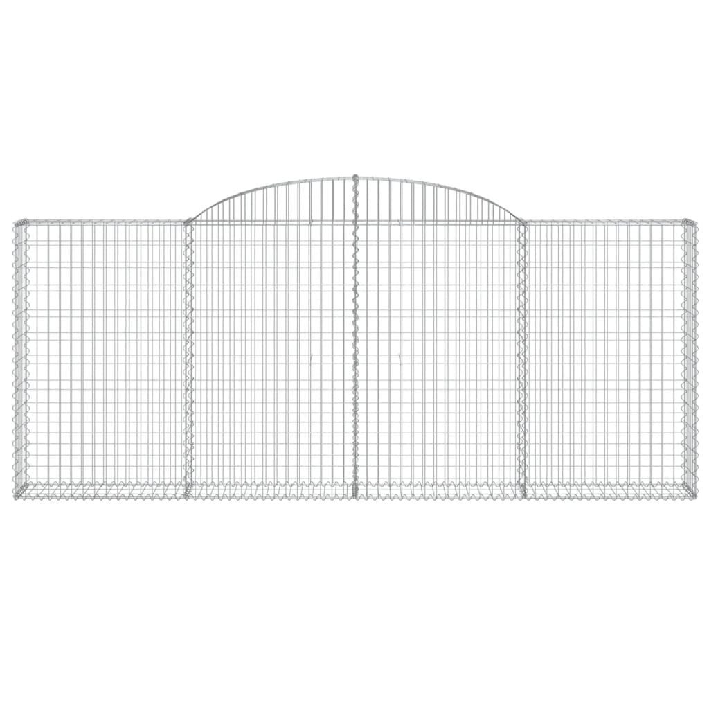 vidaXL Kosze gabionowe z łukiem, 2 szt, 300x30x120/140 cm, żelazo