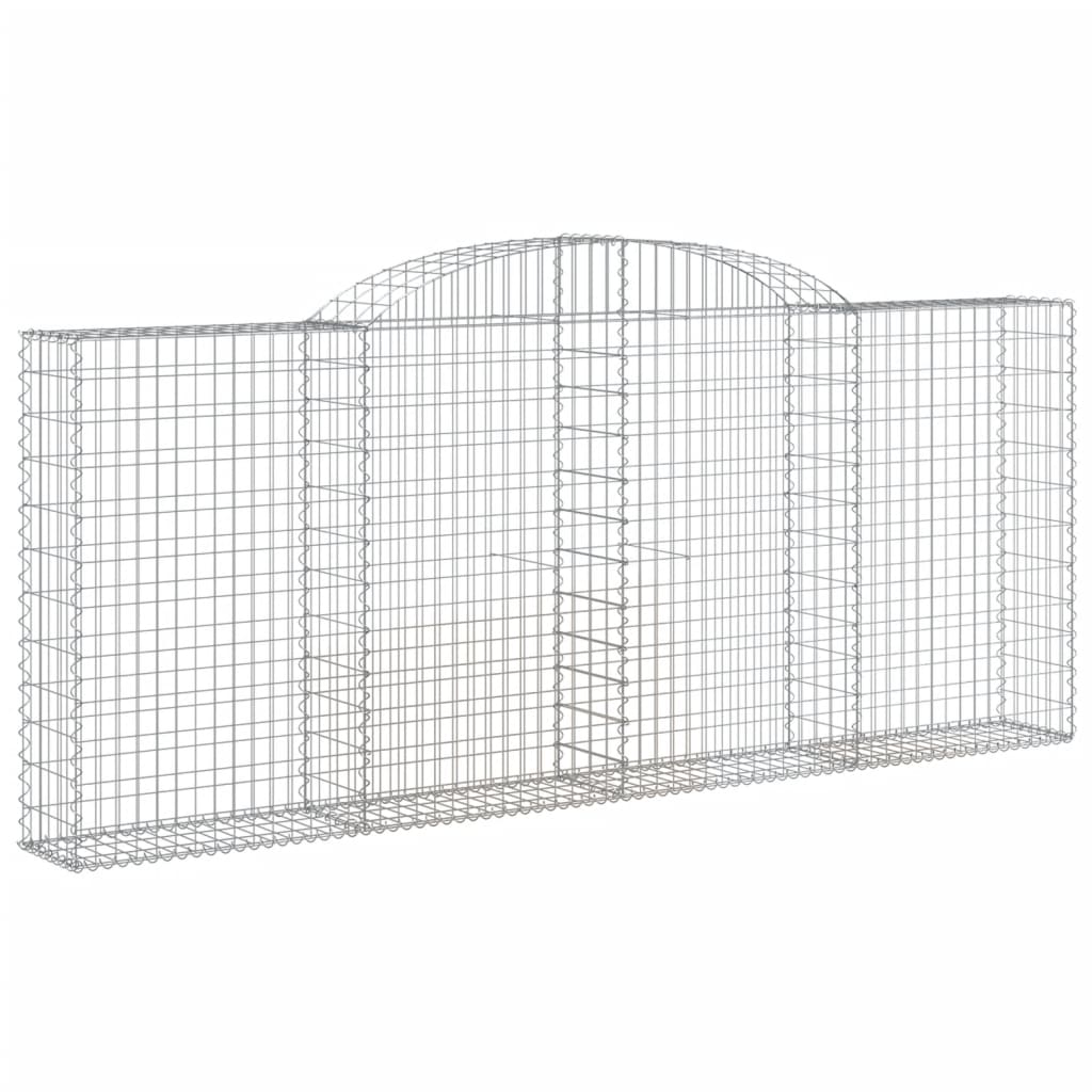 vidaXL Kosze gabionowe, 8 szt, 300x30x120/140 cm, galwanizowane żelazo