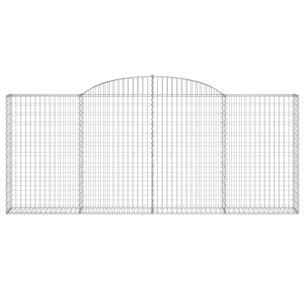 vidaXL Kosze gabionowe, 9 szt, 300x30x120/140cm, galwanizowane żelazo