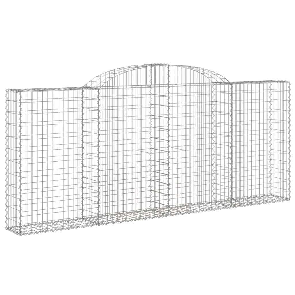 vidaXL Kosze gabionowe, 10 szt, 300x30x120/140cm, galwanizowane żelazo