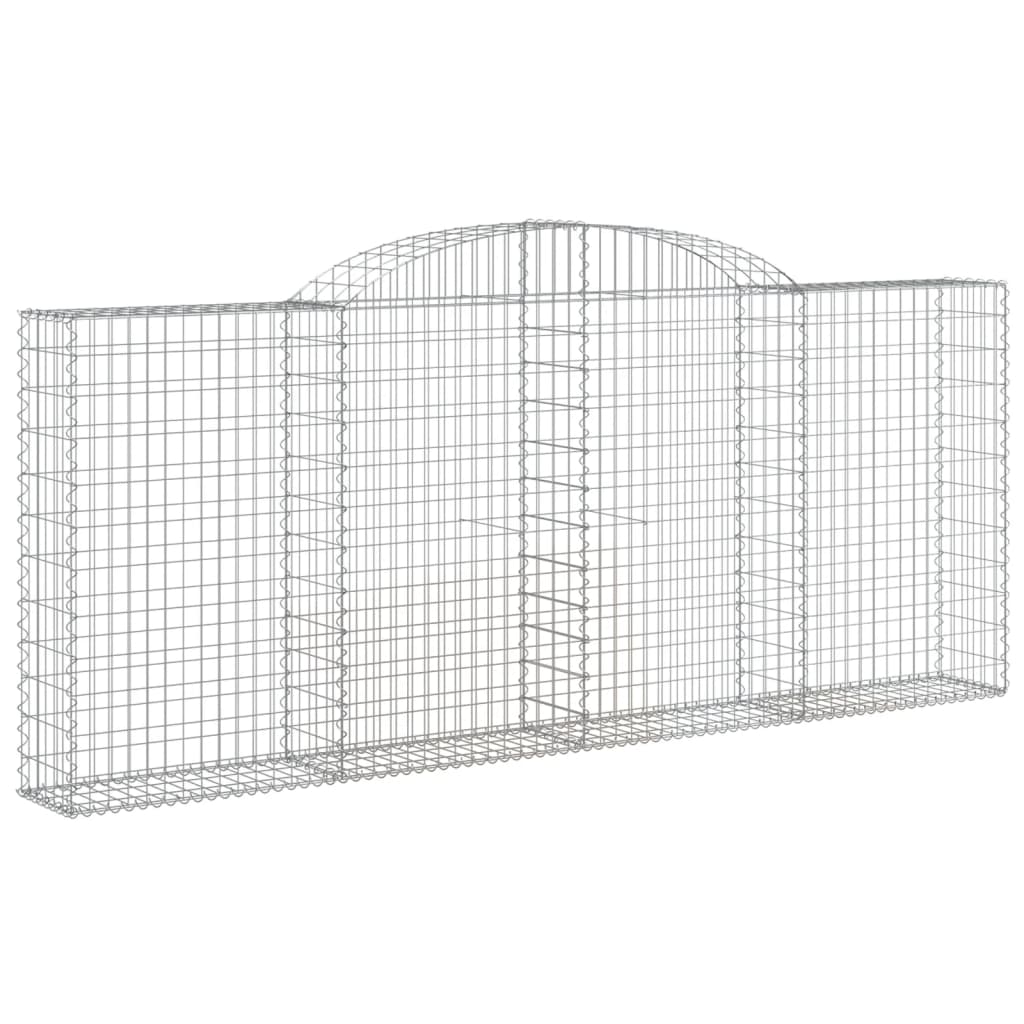 vidaXL Kosze gabionowe, 12 szt, 300x30x120/140cm, galwanizowane żelazo