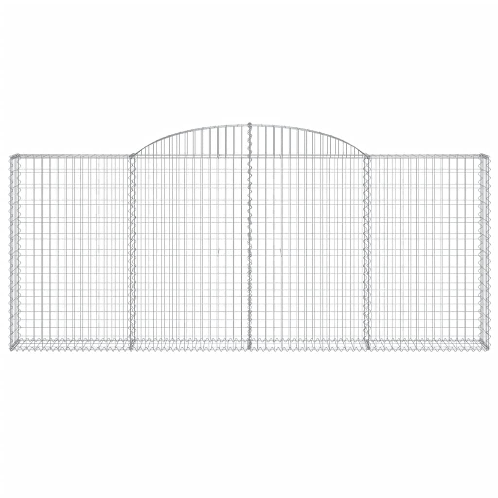 vidaXL Kosze gabionowe, 12 szt, 300x30x120/140cm, galwanizowane żelazo
