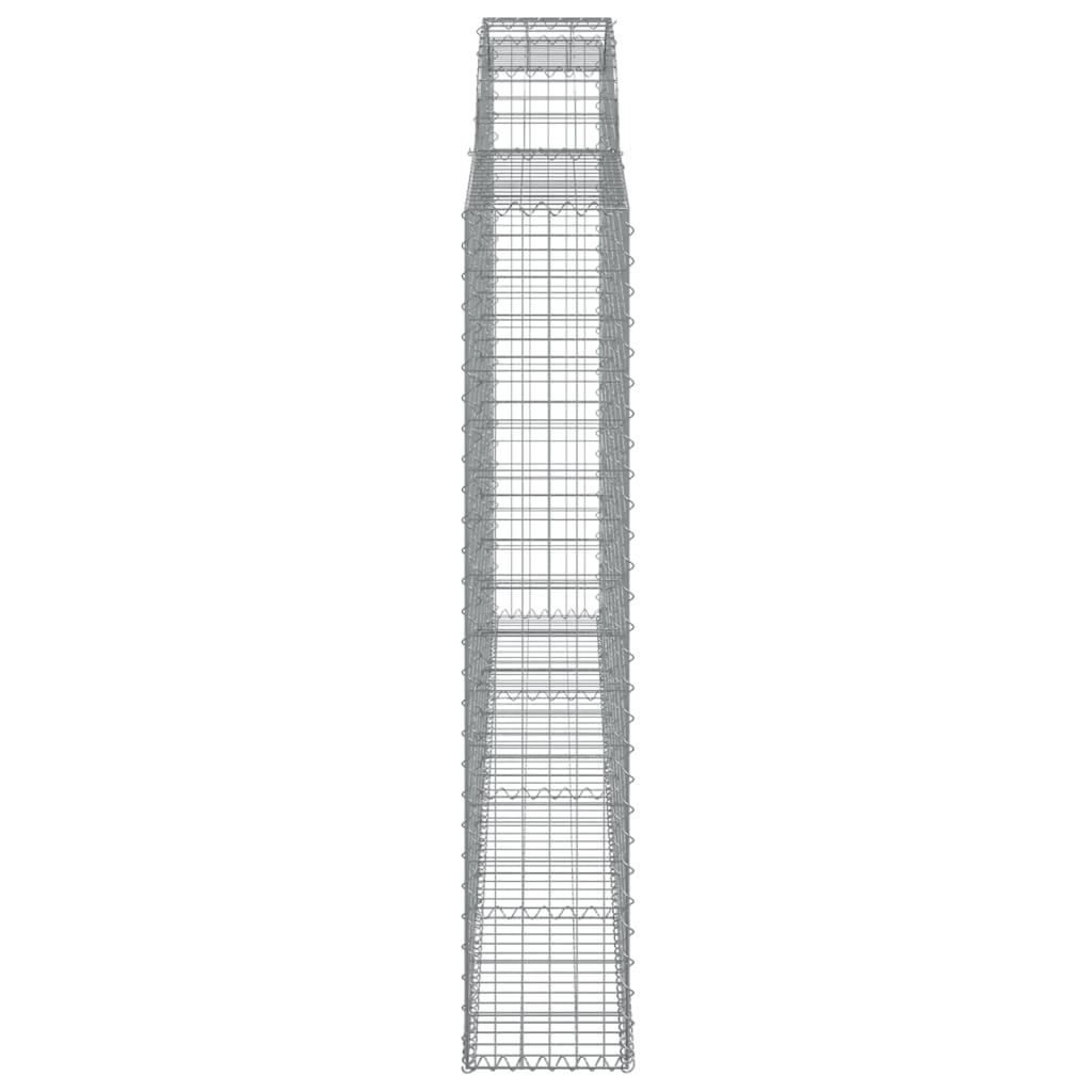 vidaXL Kosze gabionowe, 3 szt, 300x30x160/180 cm, galwanizowane żelazo