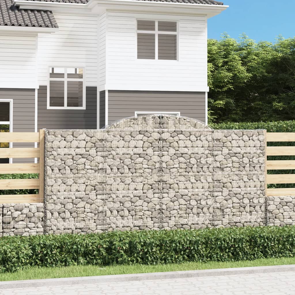 vidaXL Kosze gabionowe, 3 szt, 300x30x160/180 cm, galwanizowane żelazo
