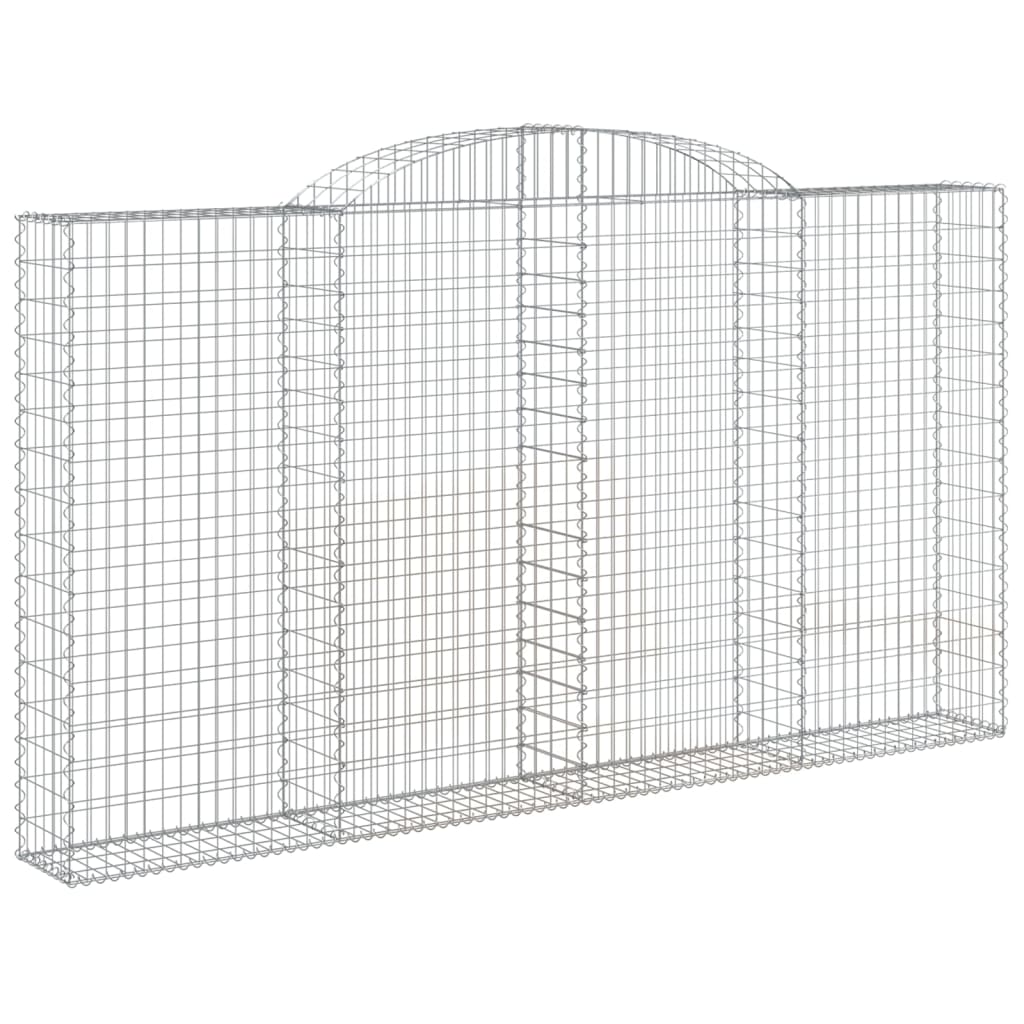 vidaXL Kosze gabionowe, 4 szt, 300x30x160/180 cm, galwanizowane żelazo