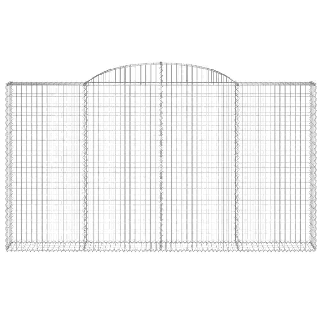 vidaXL Kosze gabionowe, 4 szt, 300x30x160/180 cm, galwanizowane żelazo