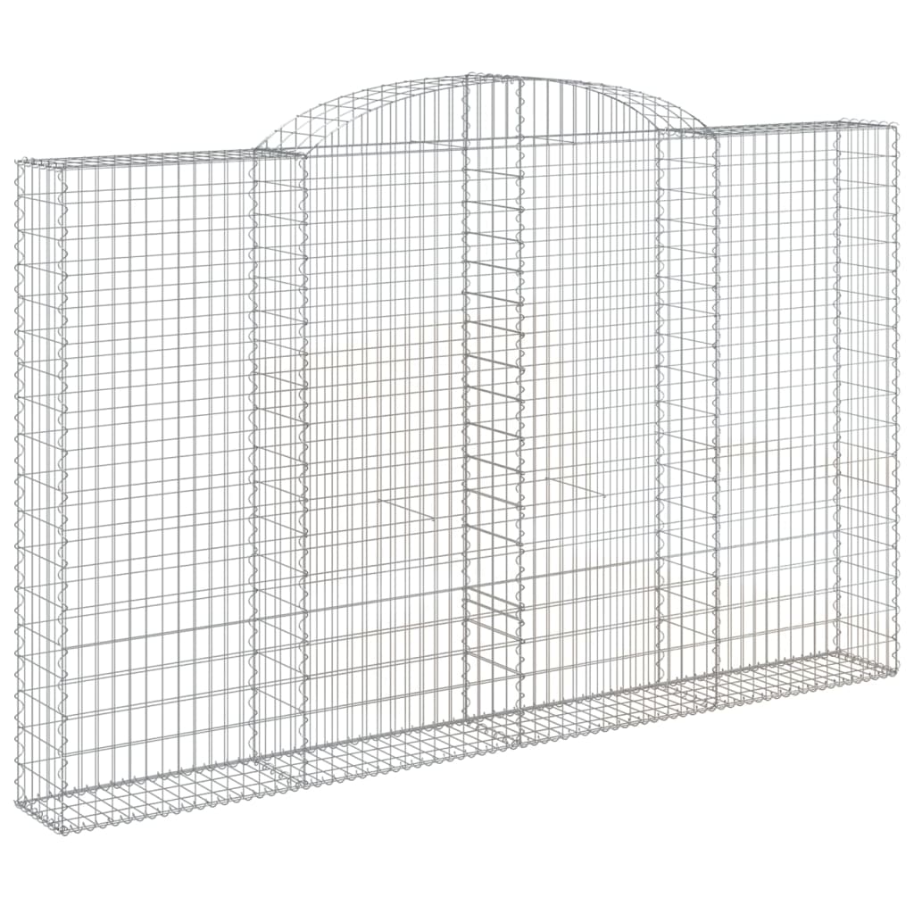 vidaXL Kosze gabionowe, 2 szt, 300x30x180/200 cm, galwanizowane żelazo