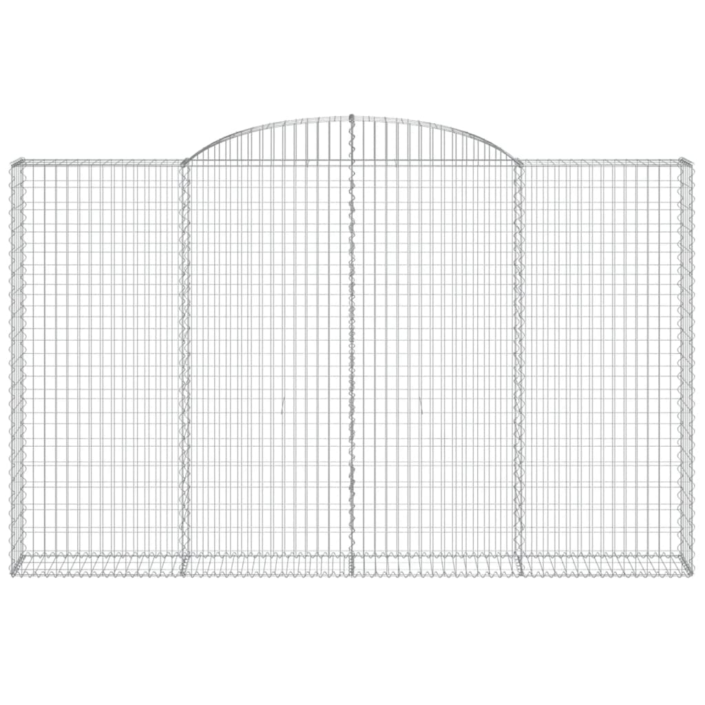 vidaXL Kosze gabionowe, 2 szt, 300x30x180/200 cm, galwanizowane żelazo