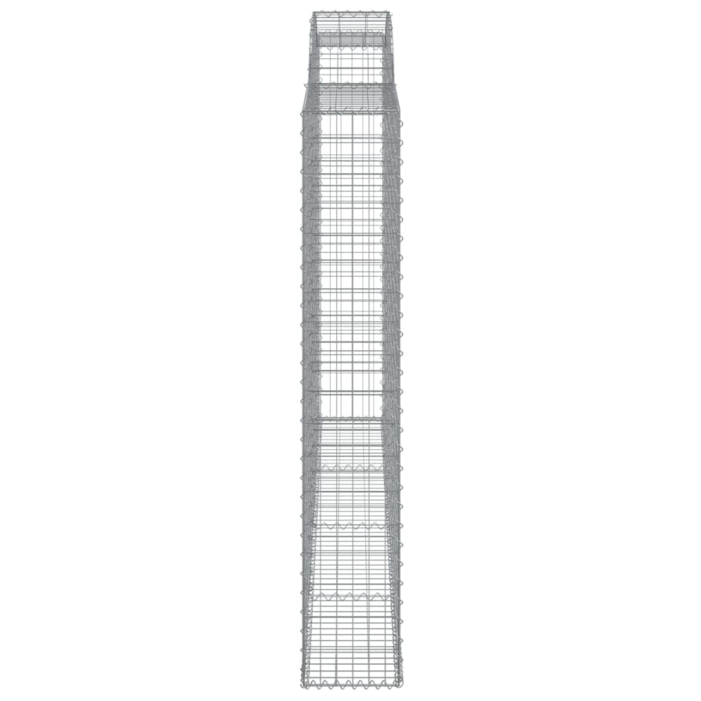 vidaXL Kosze gabionowe, 2 szt, 300x30x180/200 cm, galwanizowane żelazo