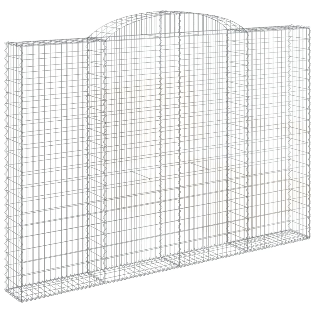 vidaXL Kosze gabionowe, 2 szt, 300x30x200/220 cm, galwanizowane żelazo