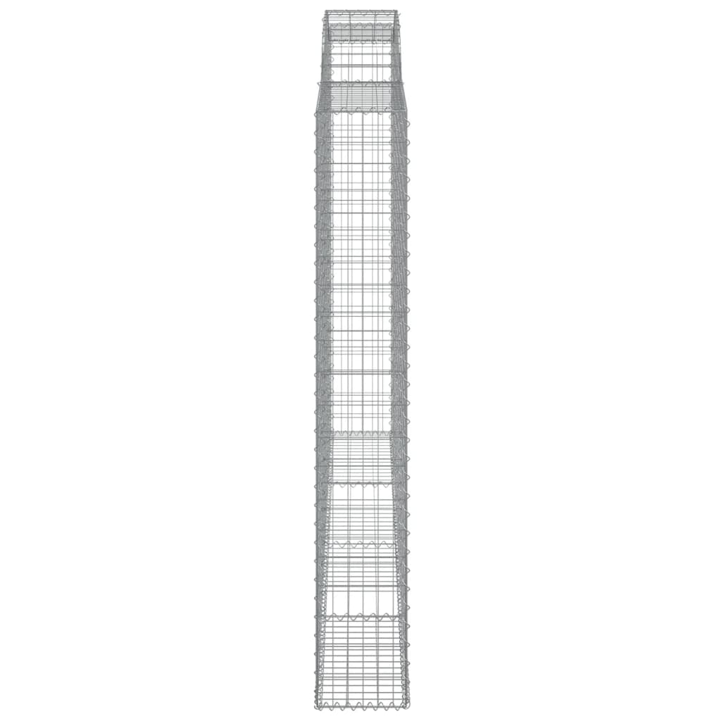 vidaXL Kosze gabionowe, 2 szt, 300x30x200/220 cm, galwanizowane żelazo