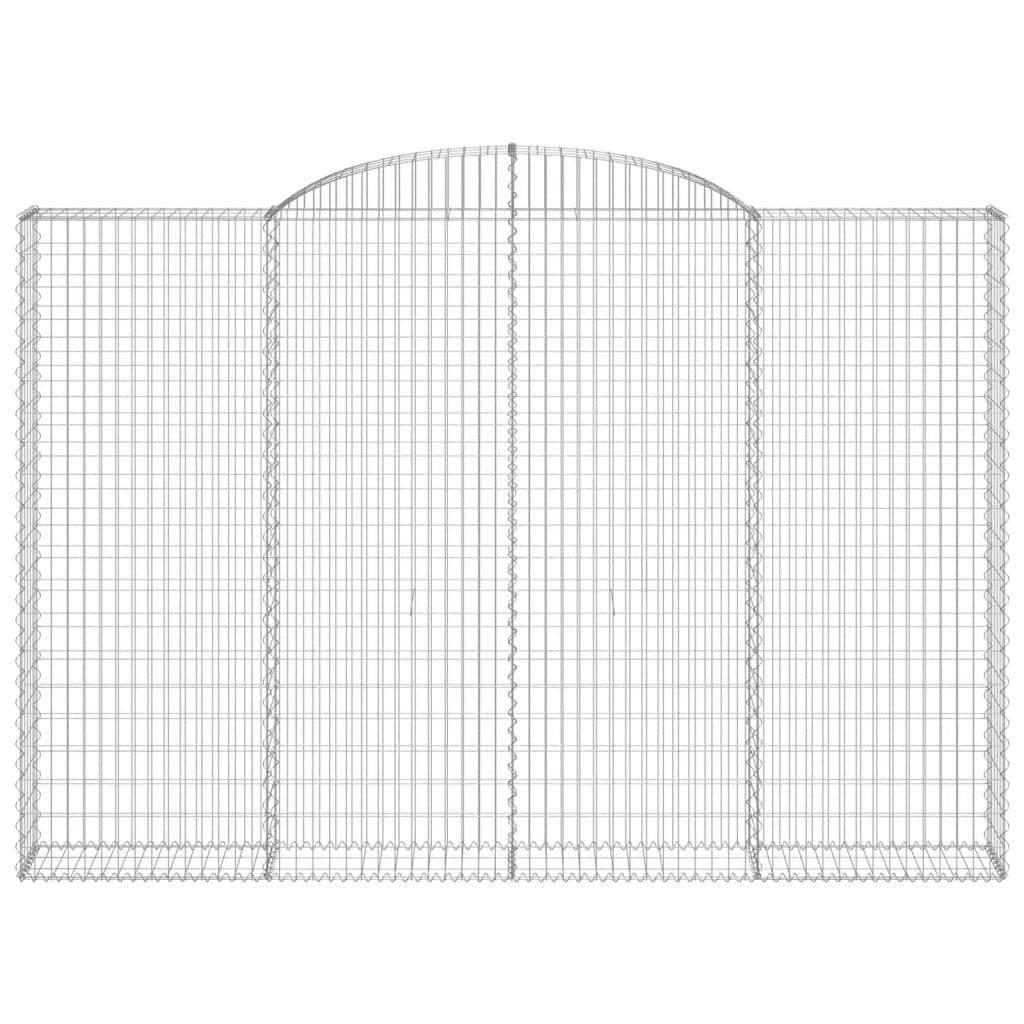 vidaXL Kosze gabionowe, 5 szt, 300x30x200/220 cm, galwanizowane żelazo