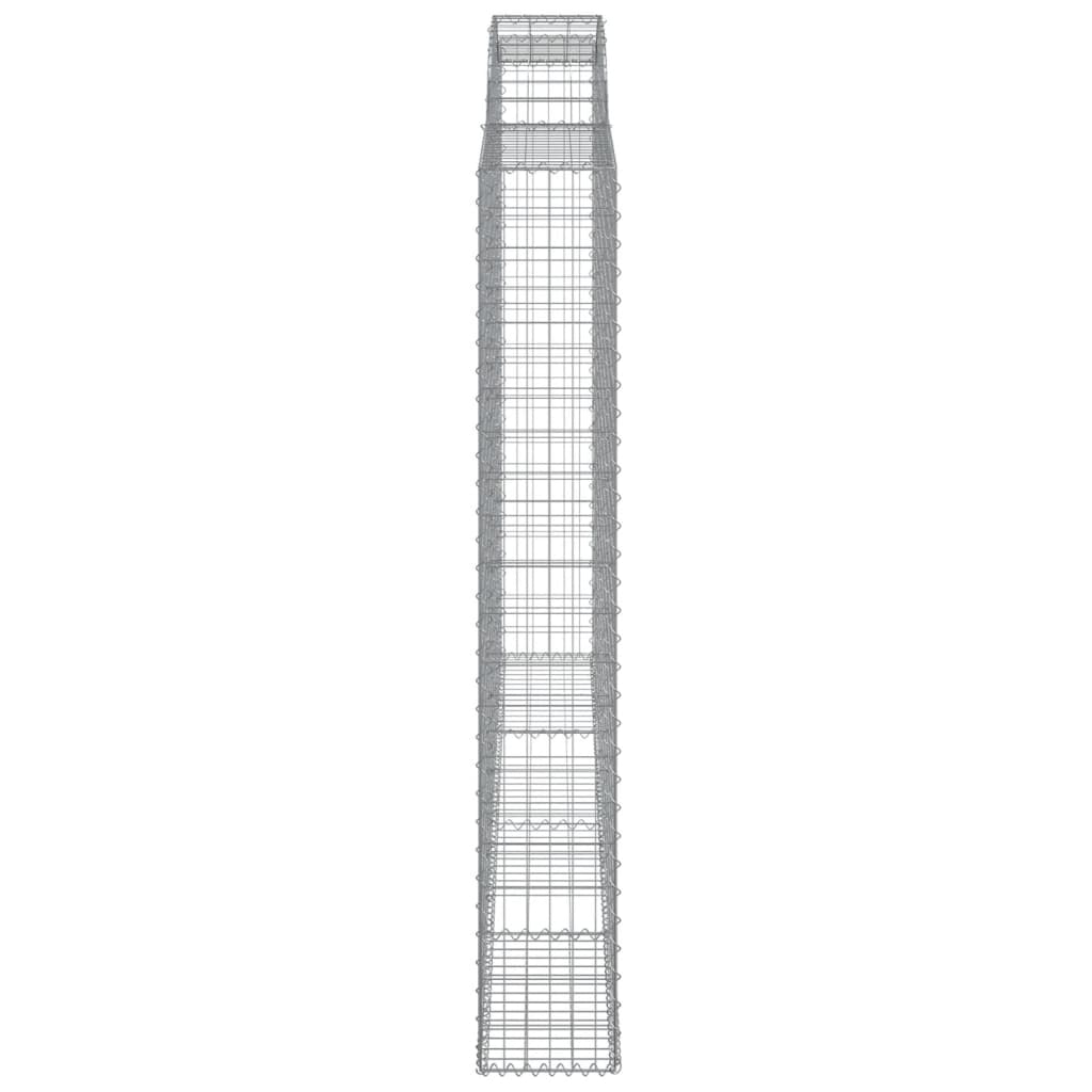 vidaXL Kosze gabionowe, 5 szt, 300x30x200/220 cm, galwanizowane żelazo
