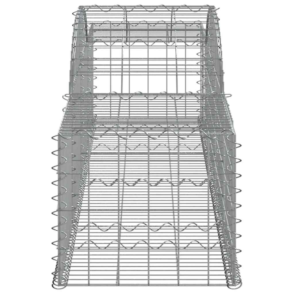 vidaXL Kosze gabionowe, 2 szt, 300x50x40/60 cm, galwanizowane żelazo