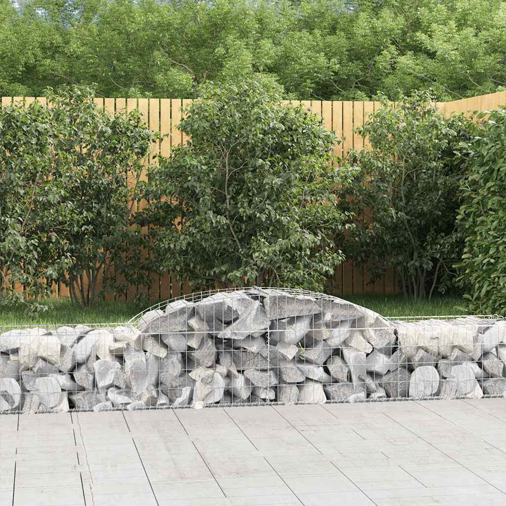 vidaXL Kosze gabionowe, 2 szt, 300x50x40/60 cm, galwanizowane żelazo