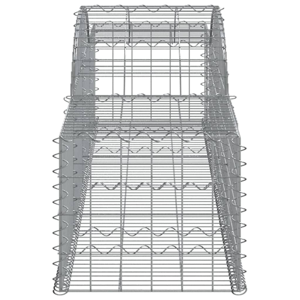 vidaXL Kosze gabionowe, 3 szt, 300x50x40/60 cm, galwanizowane żelazo