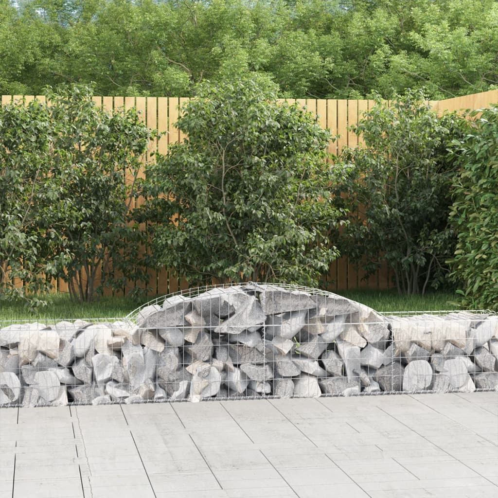 vidaXL Kosze gabionowe, 3 szt, 300x50x40/60 cm, galwanizowane żelazo
