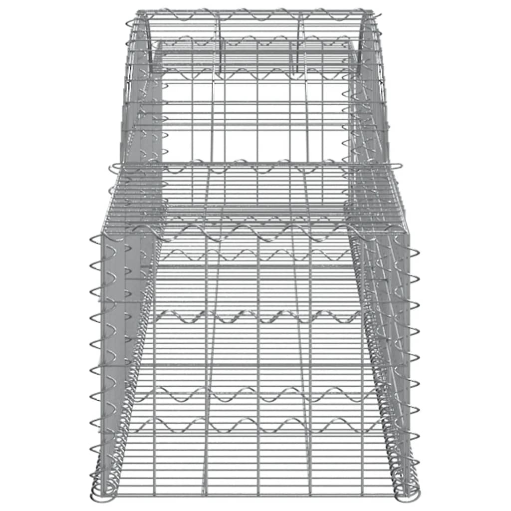 vidaXL Kosze gabionowe, 5 szt, 300x50x40/60 cm, galwanizowane żelazo