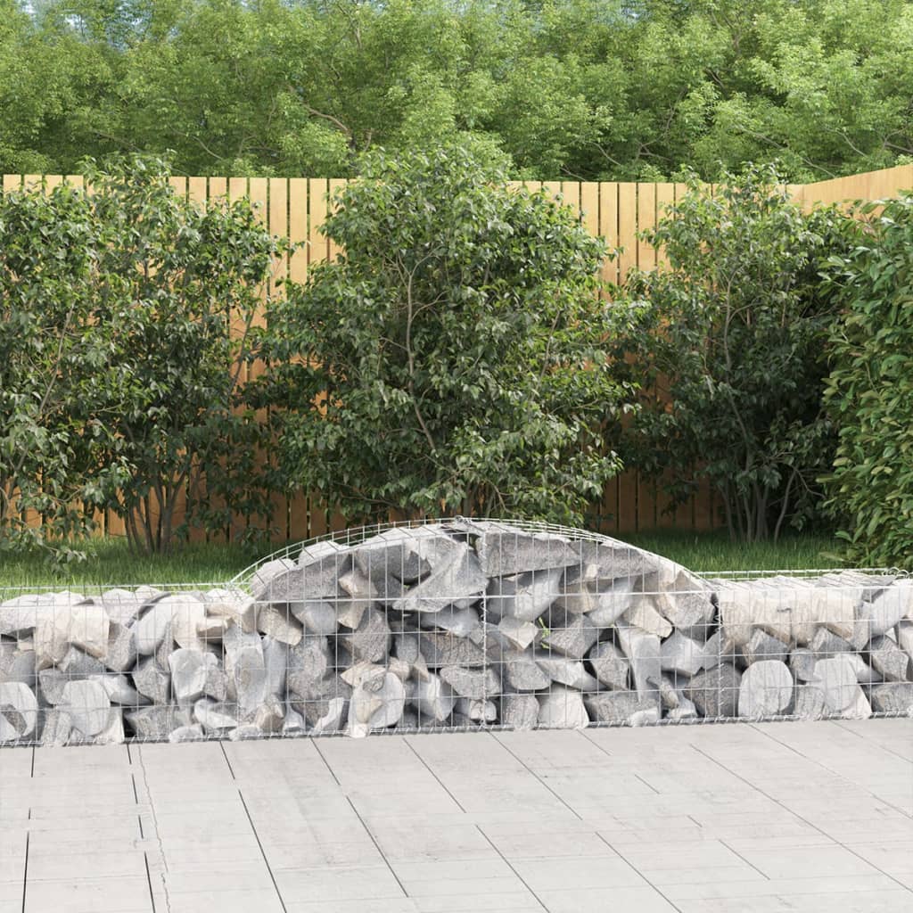 vidaXL Kosze gabionowe, 7 szt, 300x50x40/60 cm, galwanizowane żelazo