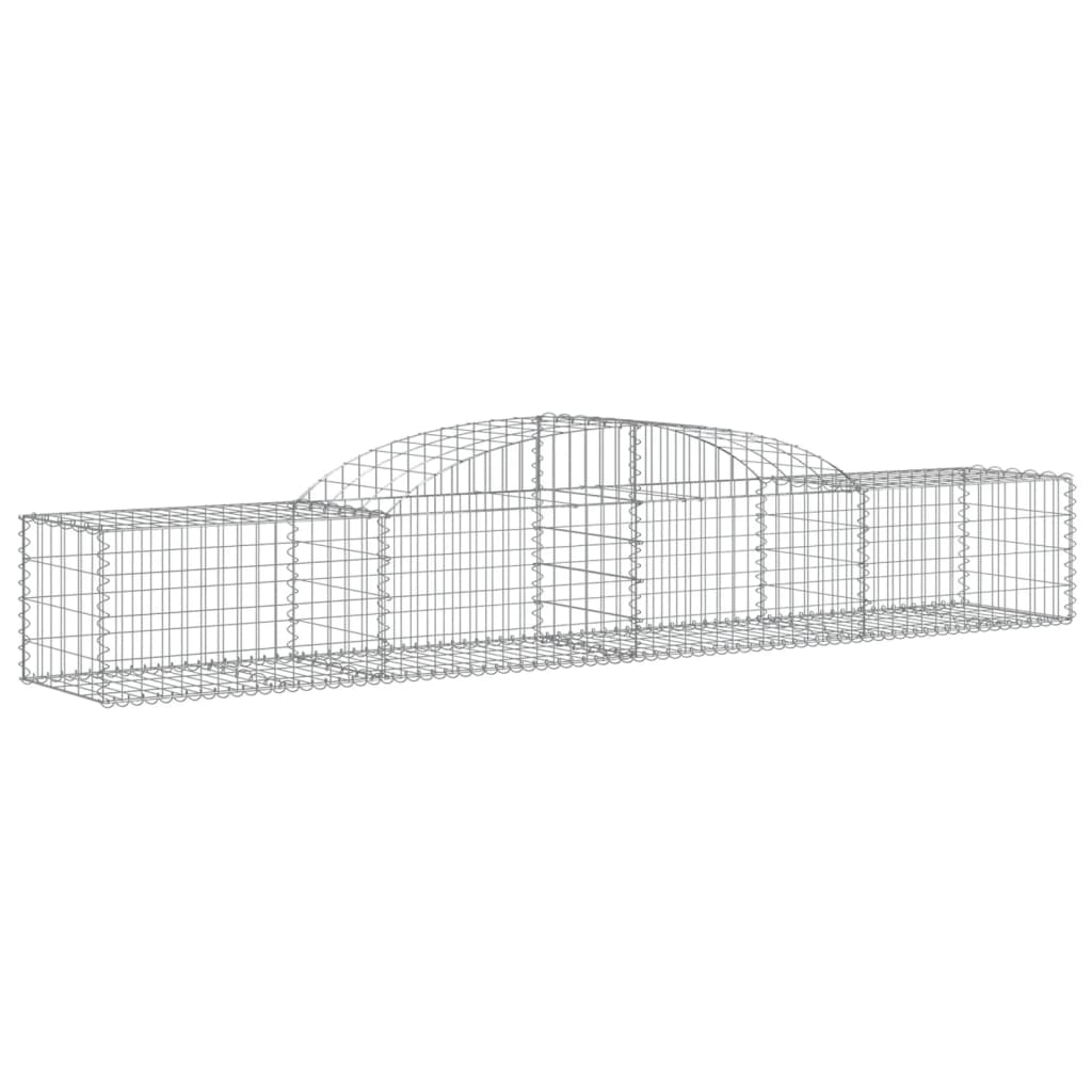vidaXL Kosze gabionowe, 10 szt, 300x50x40/60 cm, galwanizowane żelazo