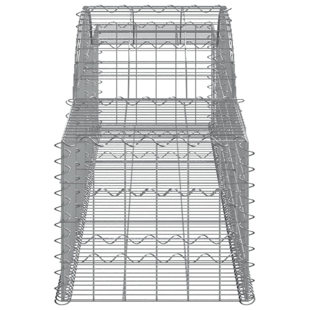 vidaXL Kosze gabionowe, 10 szt, 300x50x40/60 cm, galwanizowane żelazo