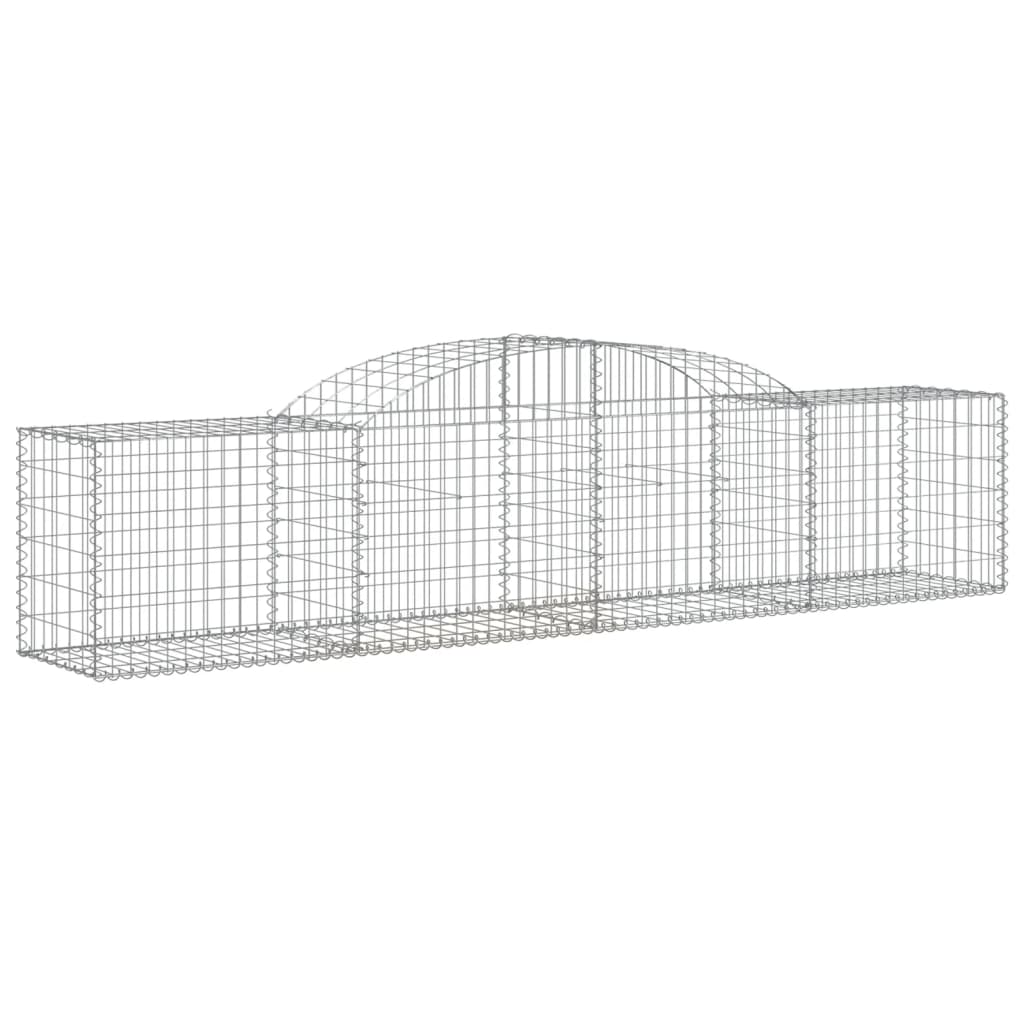 vidaXL Kosze gabionowe, 3 szt., 300x50x60/80 cm, galwanizowane żelazo