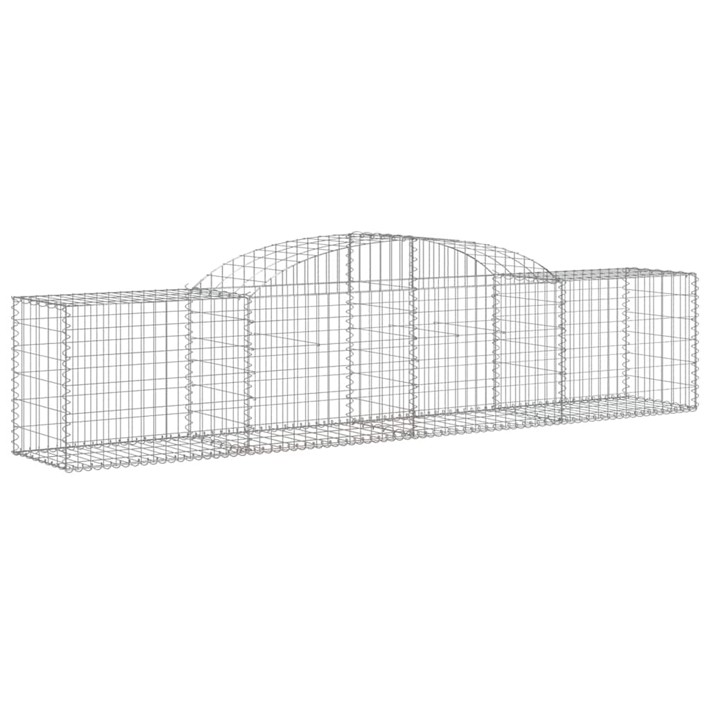 vidaXL Kosze gabionowe, 11 szt., 300x50x60/80 cm, galwanizowane żelazo