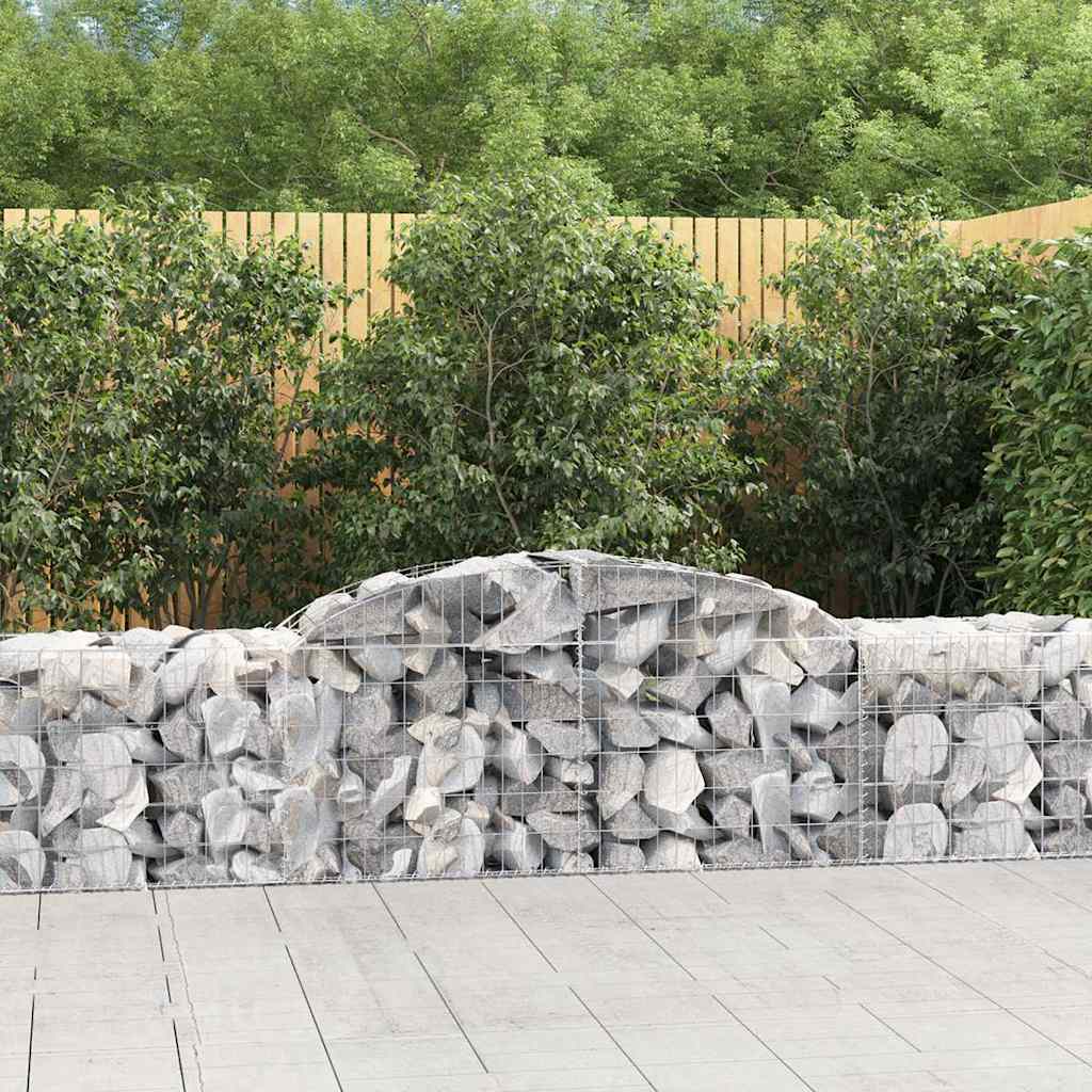 vidaXL Kosze gabionowe, 11 szt., 300x50x60/80 cm, galwanizowane żelazo