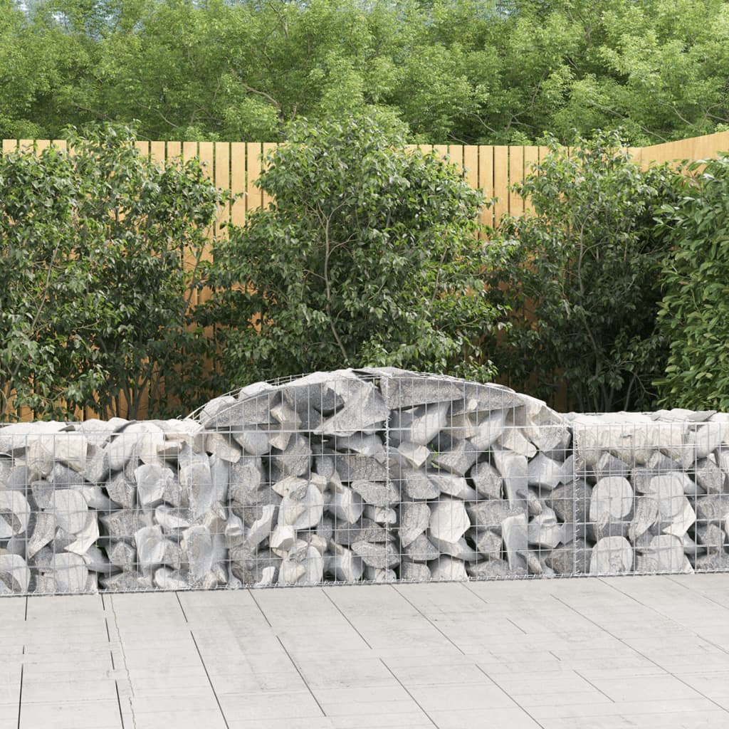 vidaXL Kosze gabionowe, 12 szt., 300x50x60/80 cm, galwanizowane żelazo