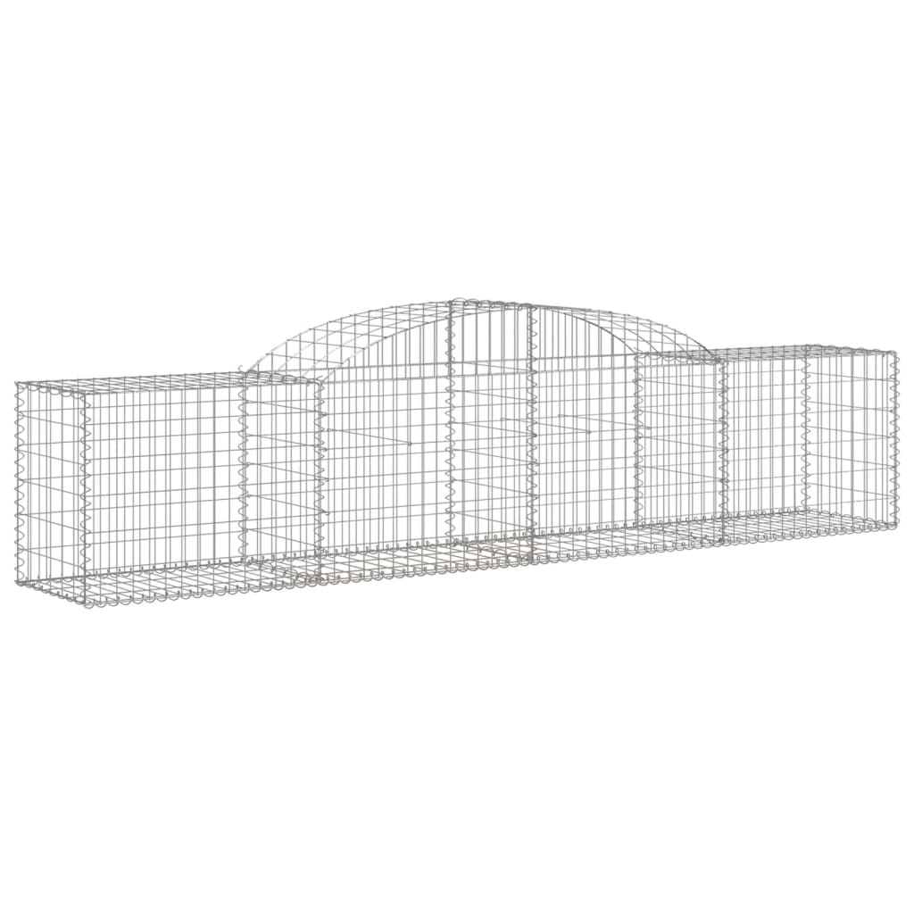 vidaXL Kosze gabionowe, 15 szt., 300x50x60/80 cm, galwanizowane żelazo