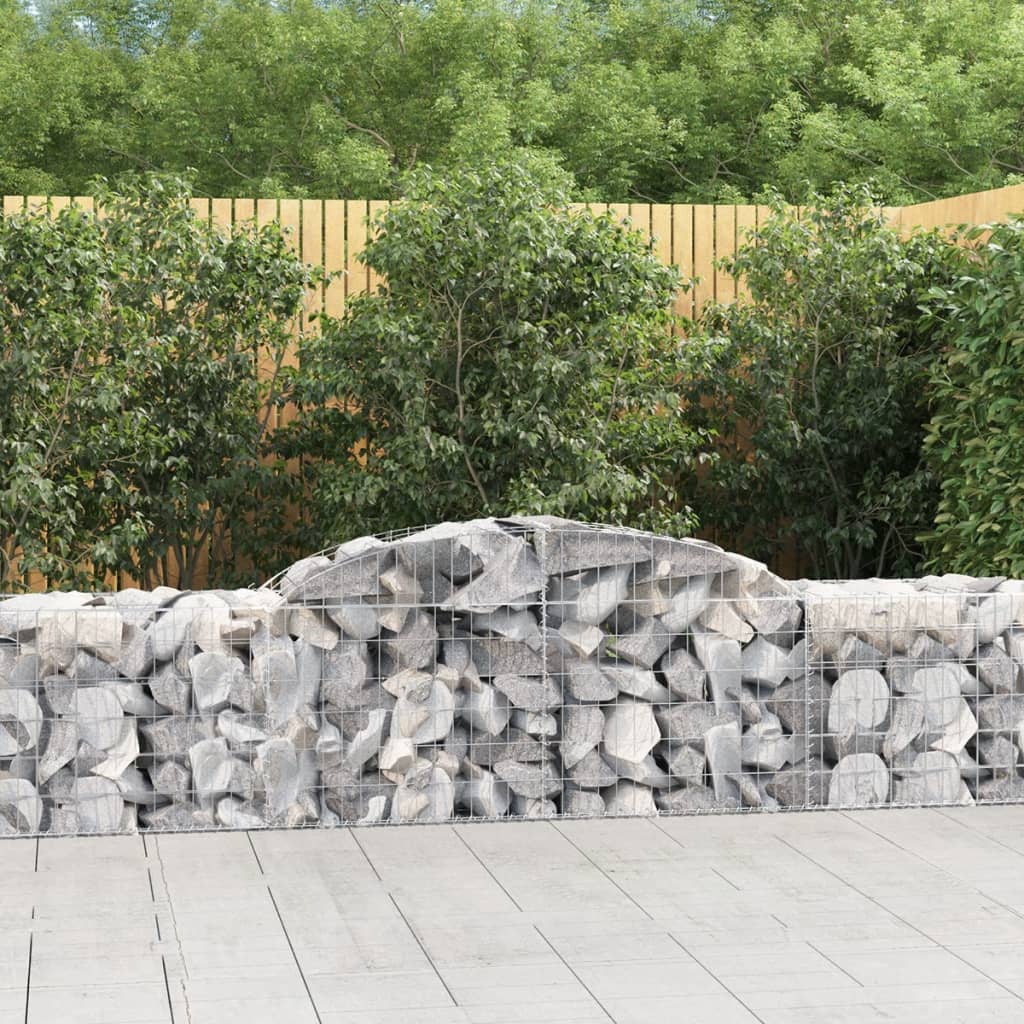 vidaXL Kosze gabionowe, 15 szt., 300x50x60/80 cm, galwanizowane żelazo