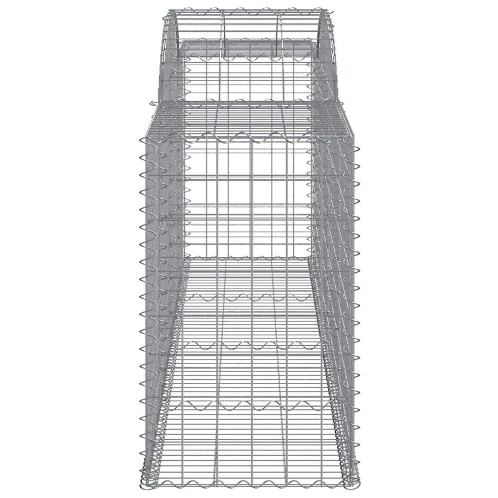 vidaXL Kosze gabionowe, 7 szt., 300x50x80/100 cm, galwanizowane żelazo