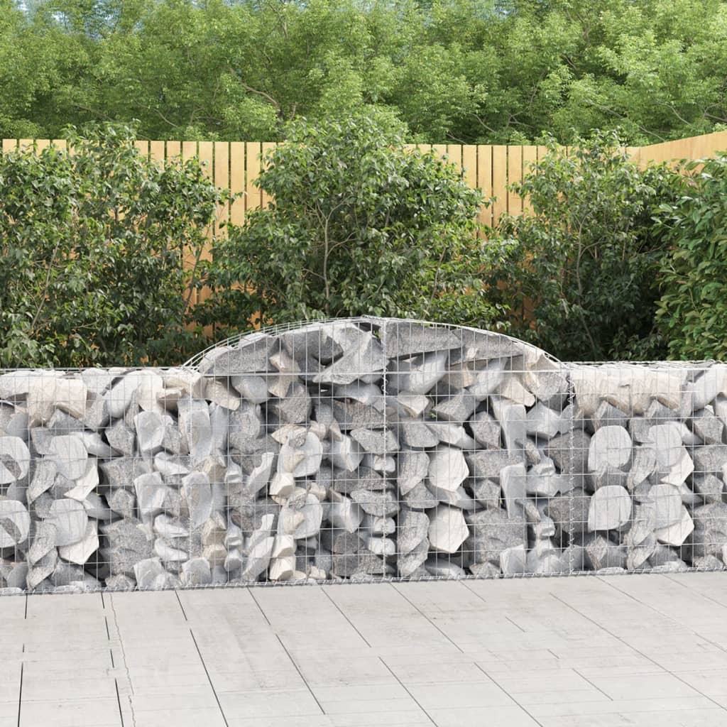 vidaXL Kosze gabionowe, 15 szt, 300x50x80/100 cm, galwanizowane żelazo
